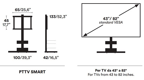 Тумба под ТВ Opinion Ciatti Ptolomeo TV Smart Black Ptolomeo PTTV SMART/B black