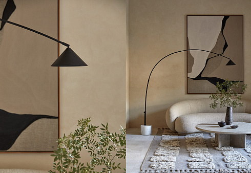 Торшер Aromas del Campo Hinoo Matt Black/White Hinoo P1266+Matt black/White marble/Matt black