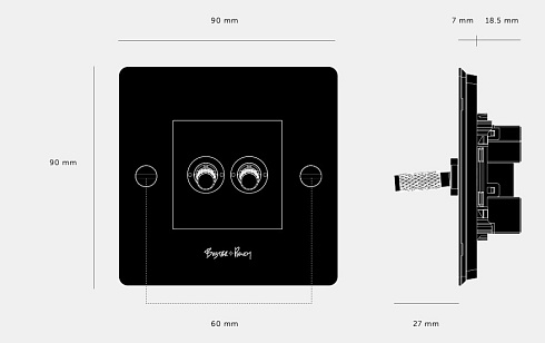 Выключатель Buster and Punch 1G Double black Switches CTG-023781