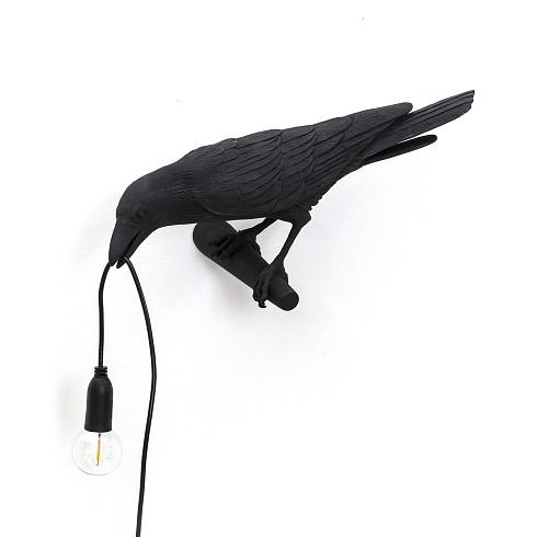 Настенный светильник Seletti Bird Looking Left Black Outdoor Bird Lamp 14727