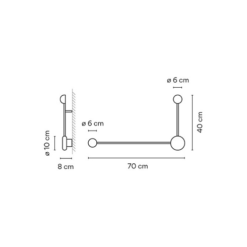 Настенный светильник Vibia Pin 1694 Black Pin 169411/10