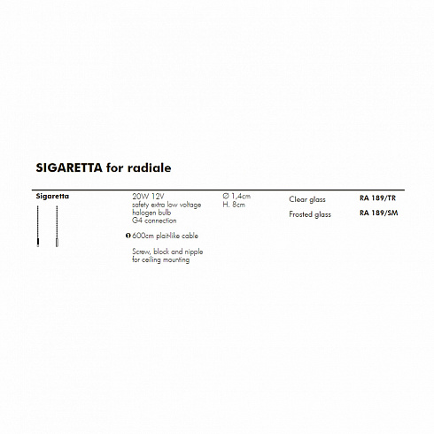 Подвесной светильник Album RA 189/SM RADIALE