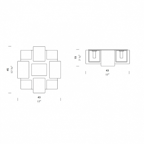 Потолочный светильник Panzeri P 9033 - 9 DOMINO