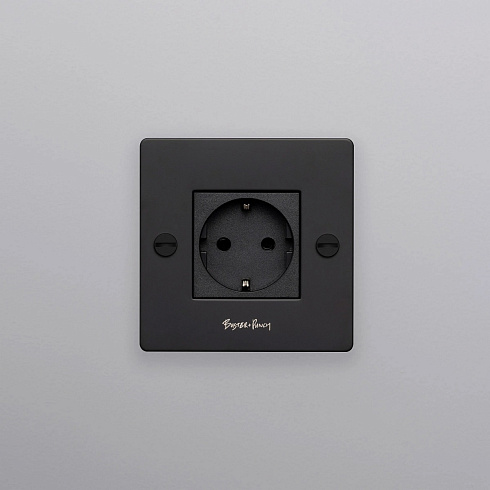 Розетка Buster and Punch 1G Schuko Type F black Sockets CSK-023439