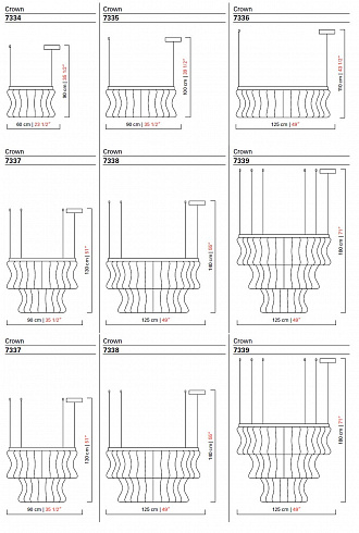 Подвесной светильник Barovier & Toso 7337 Crown 7337/CC/VY