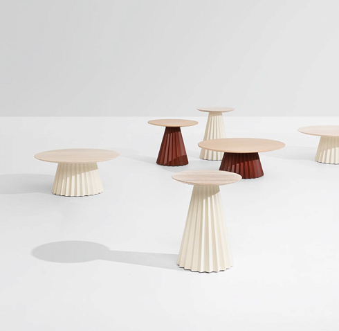 Журнальный столик Midj Plisse H40 D50 Bulgaro Red / veneered Stained Desert Plisse T2220CT40L+FP+I61