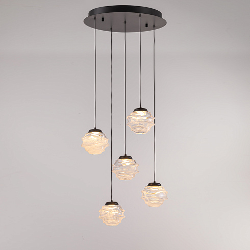 Подвесной светильник Delight Collection MD25030003-5A matt black/clear MD25030003
