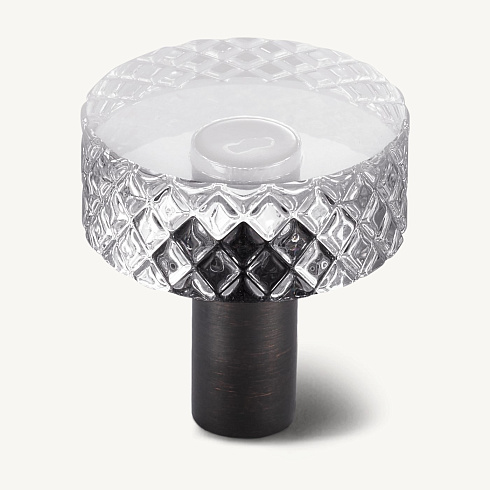 Ручка-кнопка Restoration Hardware Lambeth Knurled Crystal d.3.2 Bronze Lambeth Knurled Crystal 10115522 BRNZ