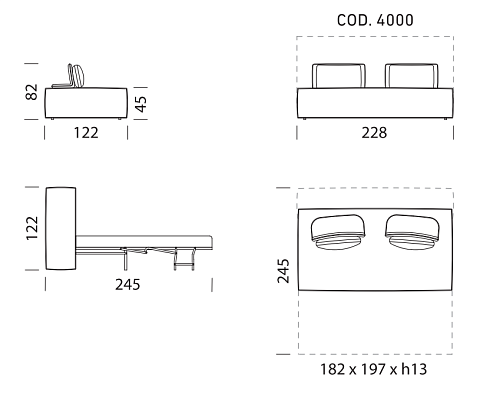 Диван Dienne Salotti Tommy 4000 Views