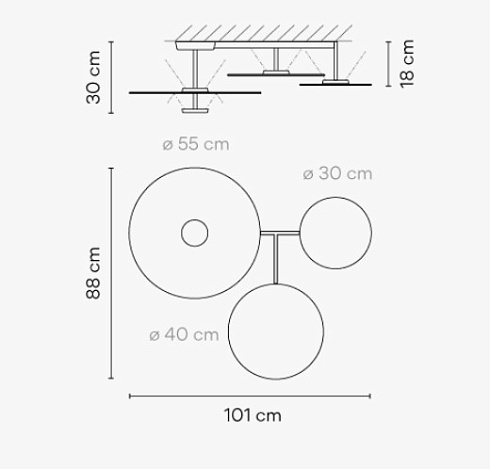 Потолочный светильник Vibia Flat 5905 White/Green/Grey Flat 590571/1A