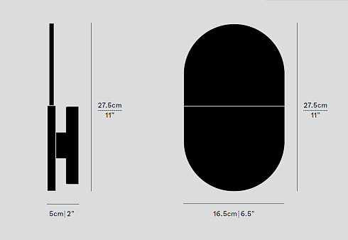 Настенный светильник A-N-D Slab W20 Black 3000K  Slab SLA-W20-W-BLK-30