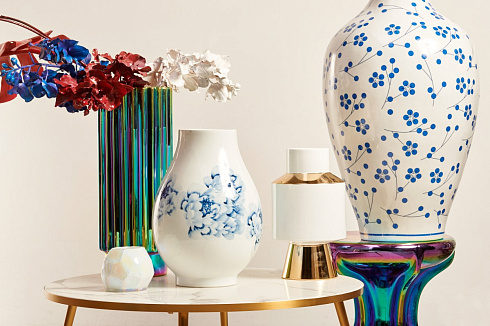 Ваза Pols Potten Object White And Gold S Object 240-205-021