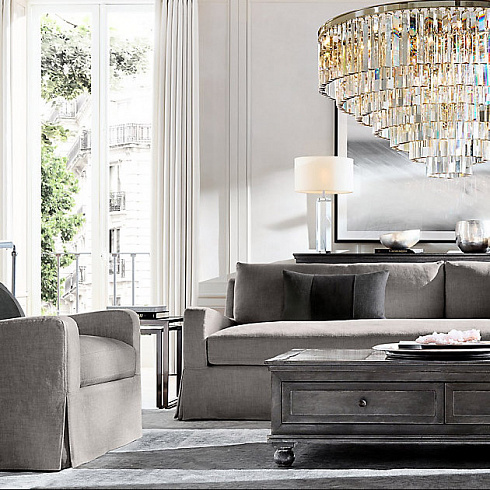Люстра Restoration Hardware 1920s Odeon Clear Glass Fringe 7-Tier Polished Nickel 1920s Odeon 68060490 PN