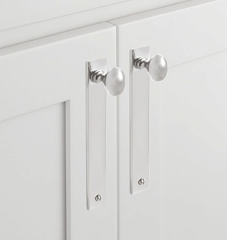 Ручка-кнопка Rejuvenation Oval Rectangle Backplate L.10.2cm Polished Nickel Oval 2200995