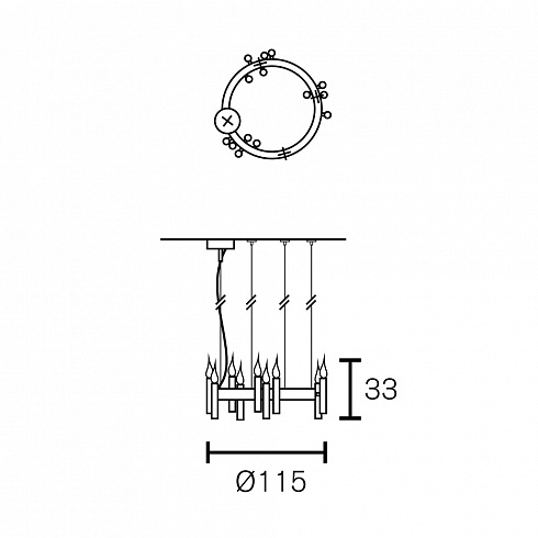 Люстра Brand Van Egmond Shiro Ring 100 Bur.Brass Shiro SHSR100BRBUR