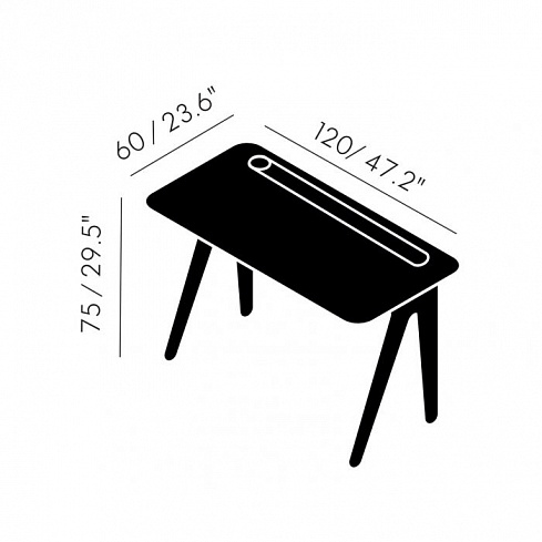 Письменный стол Tom Dixon Slab Individual Black Oak Slab SLD01BL