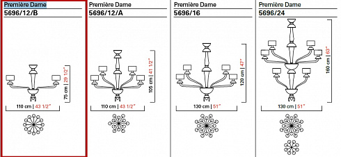 Люстра Barovier & Toso 5696/12 PremiereDame 5696/12/B/СС/CL/BB