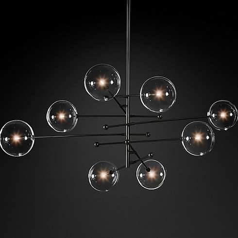 Люстра Restoration Hardware Glass Globe Mobile 79" Polished Black Glass Globe 68090110 BLK