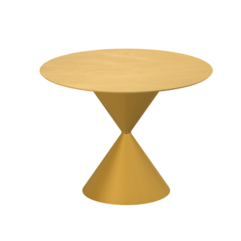 Журнальный столик Midj Clessidra Metal H50 D50 Ocher yellow / Champagne gold Clessidra T19655050C+E7+DG+E7