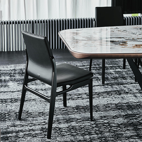 Обеденный стул Cattelan Italia Ginevra Matt Black Ecrù Ginevra Ginevra OP17 / GLV03