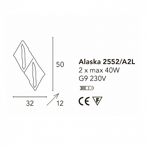 Настенный светильник Bellart 2552/A2L/04/V01 Alaska