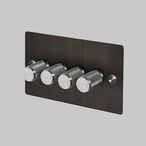 Диммер Buster and Punch 4G Cross Smoked Bronze/steel Switches UK UK-DI-CO-4G-LED-SM-ST-A