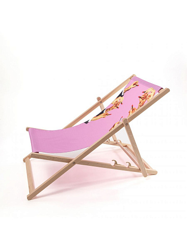 Шезлонг Seletti Lipstick Pink Toiletpaper Deckchair 16685