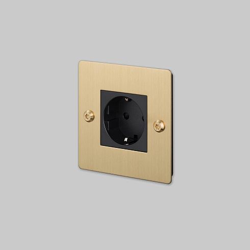 Розетка Buster and Punch 1G / Schuko Type F / Linear / Without B+P Logo / Steel Sockets CSC-074095