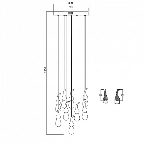 Подвесной светильник Delight Collection OMG07287-9 gold Seed