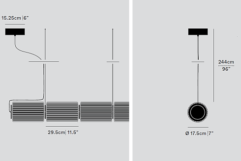 Подвесной светильник A-N-D Column 175 Horizontal 6 Amber  Column COL-175-6-P-H-AMB