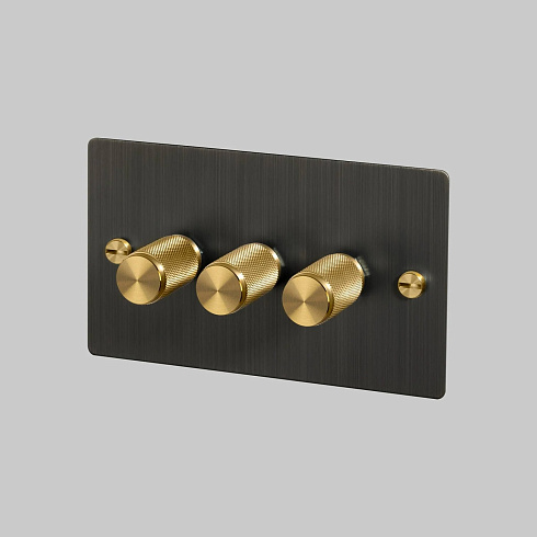 Диммер Buster and Punch 3G Cross Smoked Bronze/brass Switches UK UK-DI-CO-3G-LED-SM-BR-A