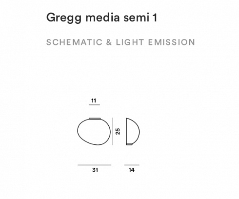 Настенный светильник Foscarini Gregg Media semi 1 Gold Gregg FN1680151G_10