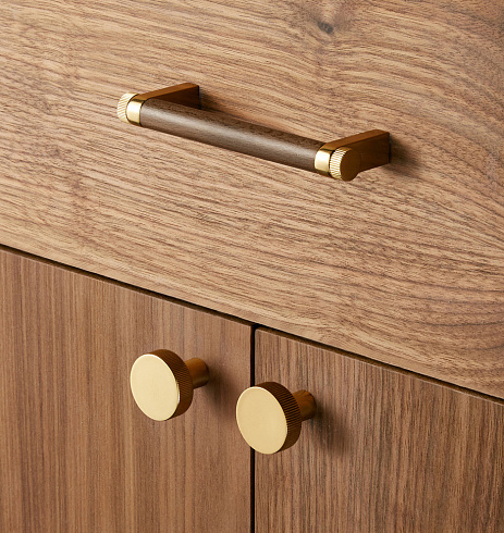 Ручка-скоба Rejuvenation West Slope Wood L.10.2 Walnut and Aged Brass West Slope 7233565 (C2335)