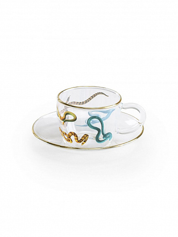 Кофейная пара Seletti Snakes Toiletpaper Glass 15974