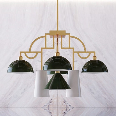 Люстра MM Lampadari Mya 7415/8 Mya 7415/8 Brunito Burnished+verde/bianco     