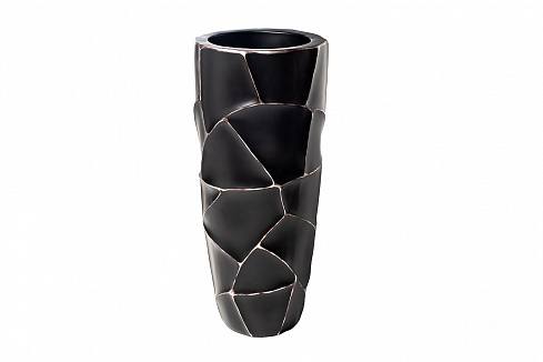 Кашпо dсм черное с серебром Garda Decor ZSC872-27BL 
