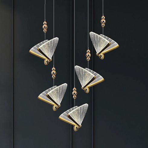Подвесной светильник Delight Collection OM8201008-5 rose gold Butterfly