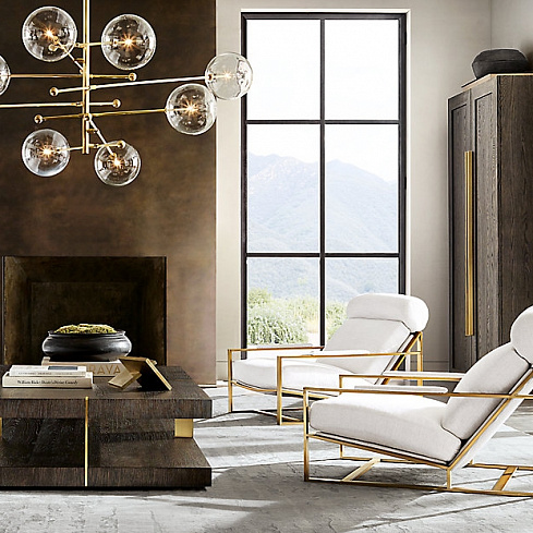 Люстра Restoration Hardware Glass Globe Mobile 79" Lacquered Burnished Brass Glass Globe 68090110 LBB