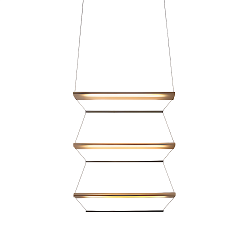 Подвесной светильник A-N-D Tier 100 3 Vertical Anodized Gold / Emerald  Tier TIE-100-3V-P-AG-EM