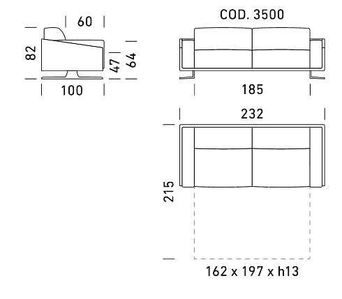 Диван Dienne Salotti Space 3500 Klee 5526 Views II