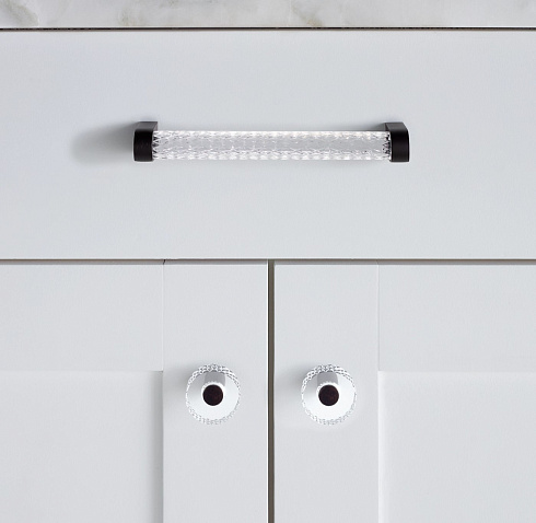 Ручка-скоба Restoration Hardware Lambeth Knurled Crystal L.15.2 Polished Chrome Lambeth Knurled Crystal 10115519 CHR