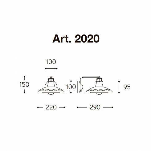 Настенный светильник Aldo Bernardi 2020/22** LAGUNA