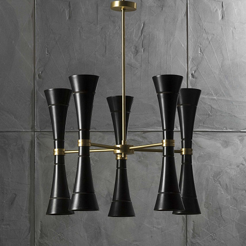 Люстра Chelini Cone Cone Cone black+satin brass