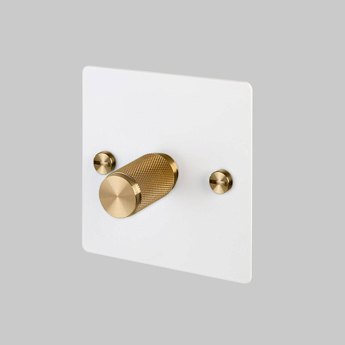 Диммер Buster and Punch 1G Cross White/brass Switches UK UK-DI-CO-1G-LED-WH-BR-A