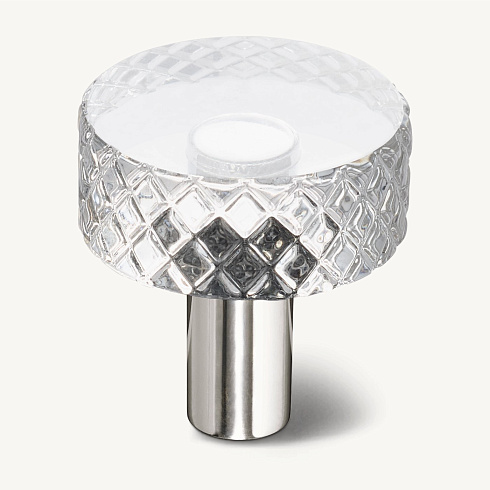 Ручка-кнопка Restoration Hardware Lambeth Knurled Crystal d.3.2 Polished Chrome Lambeth Knurled Crystal 10115522 CHR