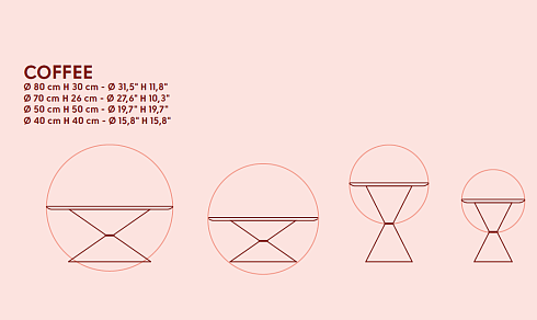 Журнальный столик Midj Clessidra Hide H30 D80 Graphite / Dark Grey Clessidra T19653480C+EG+GW