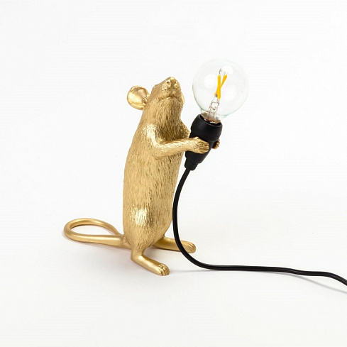 Настольная лампа Seletti Mouse Lamp Standing GOLD USB Mouse Lamp 15230