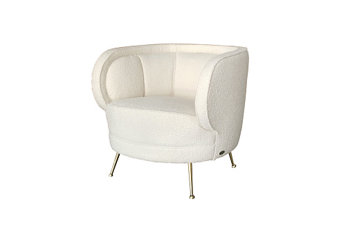 Кресло ткань букле белое см Garda Decor ZW-852 WH 