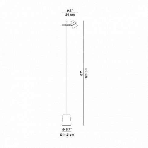 Торшер Luceplan D73NТ Counterbalance D73NT+D73/1