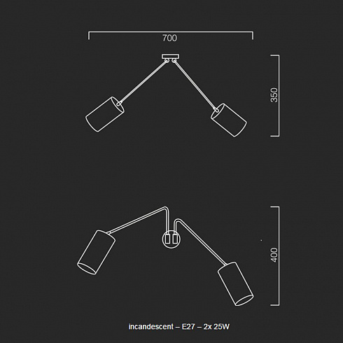 Настенный светильник CTO Lighting Array Twin Bronze Array